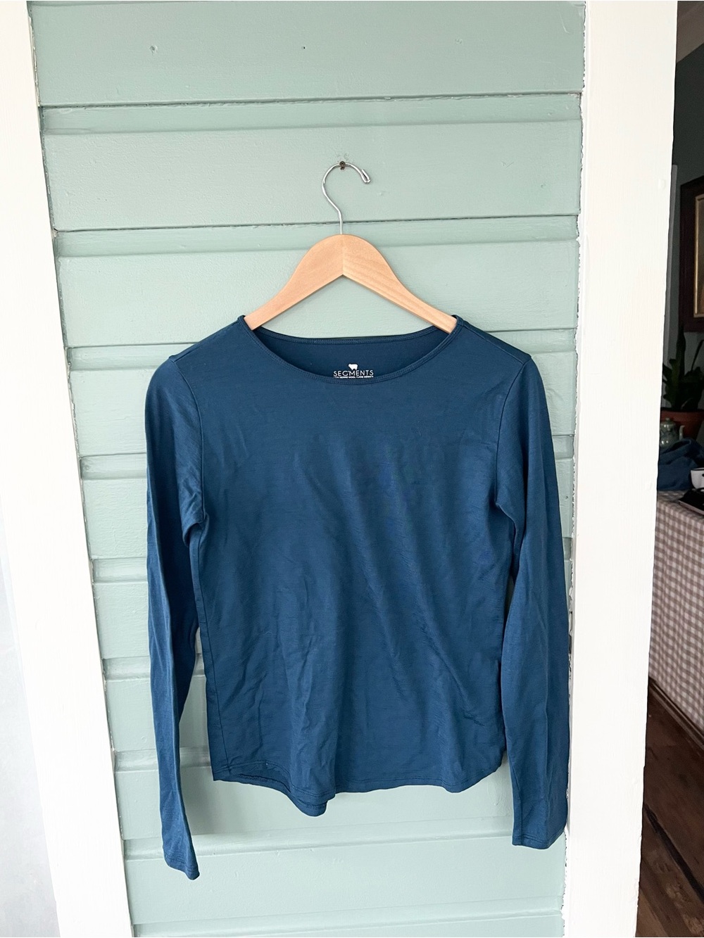 Segments 100% merino wool base layer long sleeve shirt blue fall outdoor XS